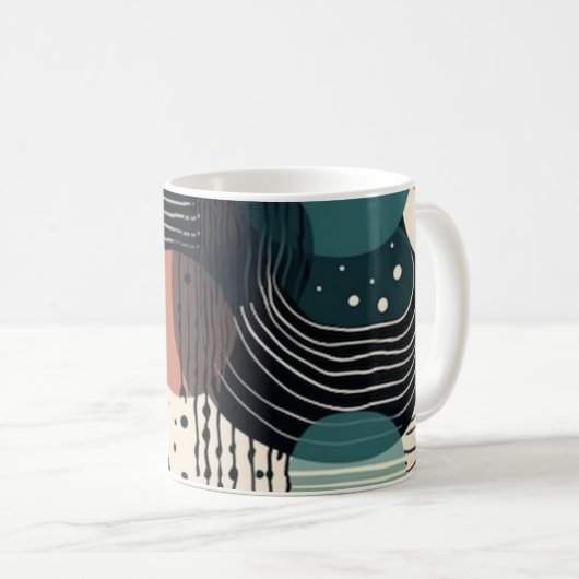 Mug Motif Abstrait sans fil minimal - géométrique (8) (Devant droit)