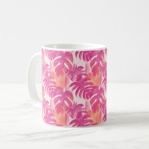 Mug Motif abstrait simple avec feuilles de monstera, f