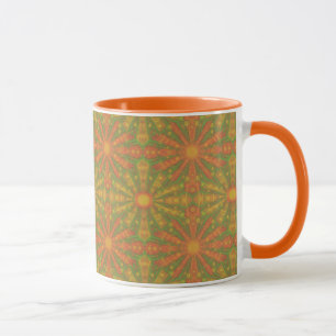 Mug motif abstrait "Sunshine" en orange et jaune