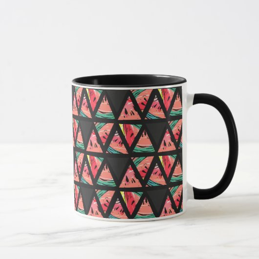 Mug Motif abstrait tiré par la main de pastèque (Droite)