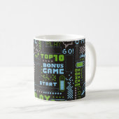 Mug motif abstrait transparent dans le style de jeu de (Devant droit)