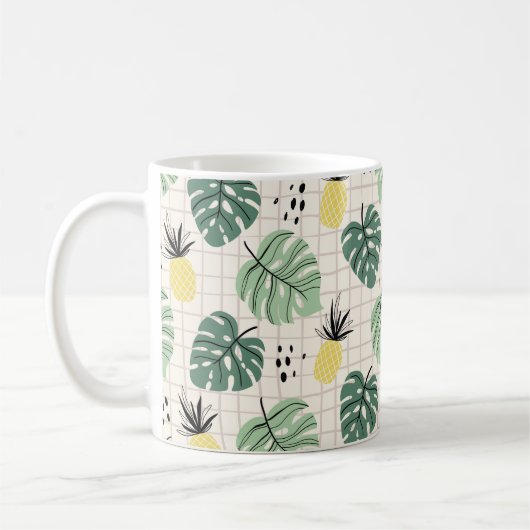 Mug Motif Abstrait tropical sans couture avec feuille  (Gauche)