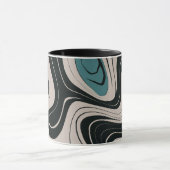 Mug Motif Abstrait Turquoise et noir (Centre)