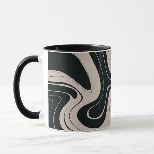 Mug Motif Abstrait Turquoise et noir (Gauche)