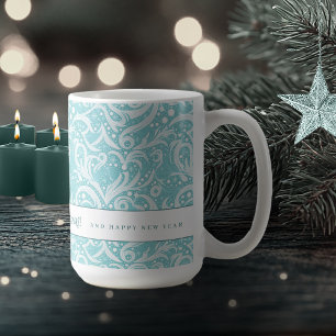 Mug Motif Abstrait turquoise Snowflake #10 ID1009