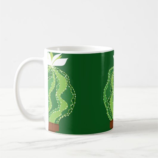 Mug motif Abstrait vert cactus transparent (Gauche)