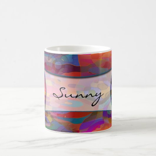 Mug Motif abstrait & votre texte (Centre)