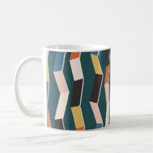 Mug Motif Abstrait zig zag sans soudure, fer peint à l