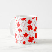 Mug Motif aléatoire blanc rouge de feuille d'érable du (Devant gauche)