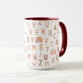 Mug Motif Alphabet arc-en-ciel amusant (Devant droit)