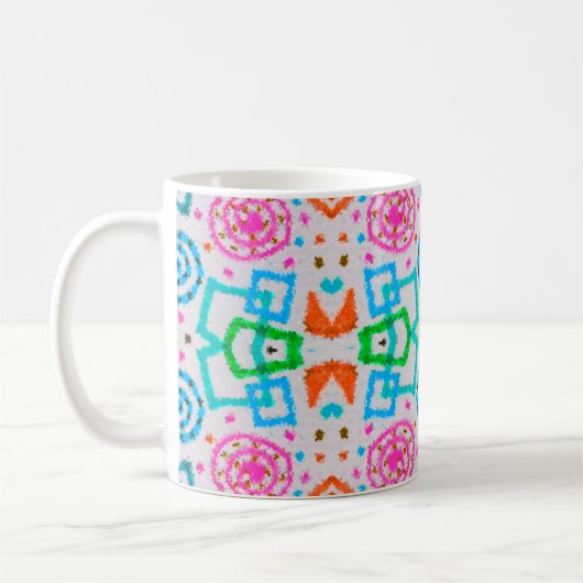 Mug Motif américain. Impression Ikat transparente. Mod (Gauche)