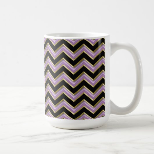 Mug Motif Amethyst Gold Black Zigzag (Droite)