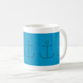 Mug Motif Ancre Avec Faux Texture Papier Embossé (Devant droit)