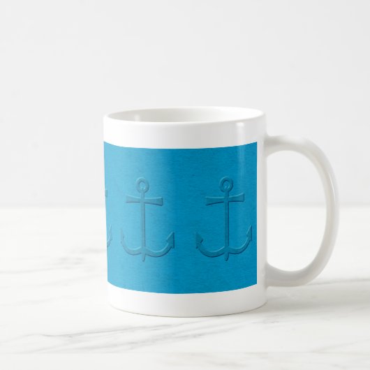 Mug Motif Ancre Avec Faux Texture Papier Embossé (Droite)