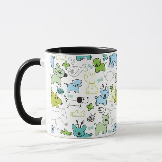 Mug motif animal d'arrière - plan d'enfants (Gauche)