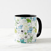 Mug motif animal d'arrière - plan d'enfants (Devant droit)