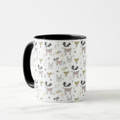 Mug Motif animal de griffonnage de région boisée (Devant gauche)