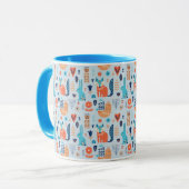 Mug Motif animal de région boisée d'art populaire (Devant gauche)