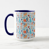 Mug Motif animal de région boisée d'art populaire (Gauche)