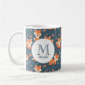 Mug Motif animal de renard orange mignon Monogramme (Gauche)