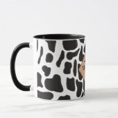Mug Motif animal noir et blanc Vache tache Monogramme (Gauche)