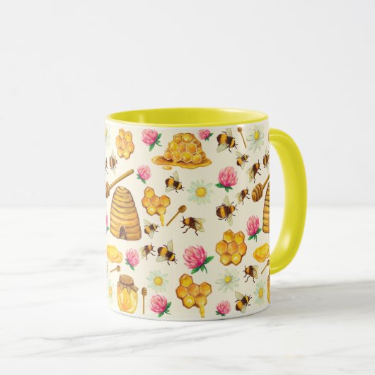 Mug Motif apicole (Devant droit)