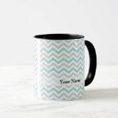 Mug Motif Aqua et chevron gris (Devant droit)