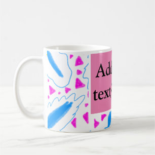 Mug Motif aquarelle bleu rose ajoutez nom texte person