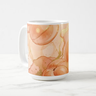 Mug Motif aquarelle pêche dorée