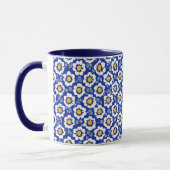 Mug Motif arabe floral bleu marine (Gauche)