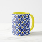 Mug Motif arabe floral jaune (Devant droit)
