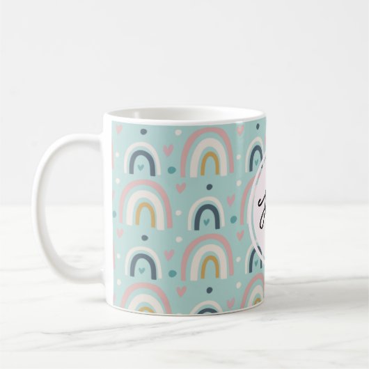Mug Motif arc-en-ciel blanc mignon (Gauche)