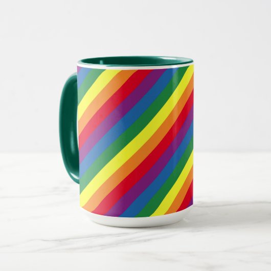 Mug Motif arc-en-ciel diagonal (Devant gauche)