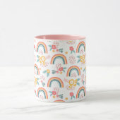 Mug Motif arc-en-ciel fleuri coloré (Centre)