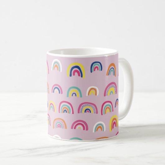 Mug Motif arc-en-ciel rose (Devant droit)