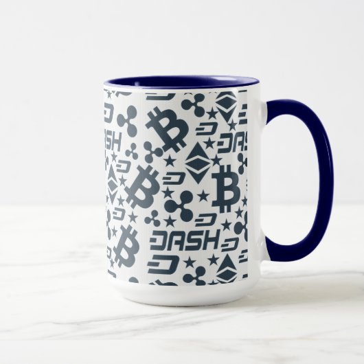 Mug Motif argent bleu CryptoCurrency (Droite)