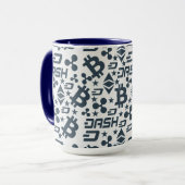Mug Motif argent bleu CryptoCurrency (Devant gauche)
