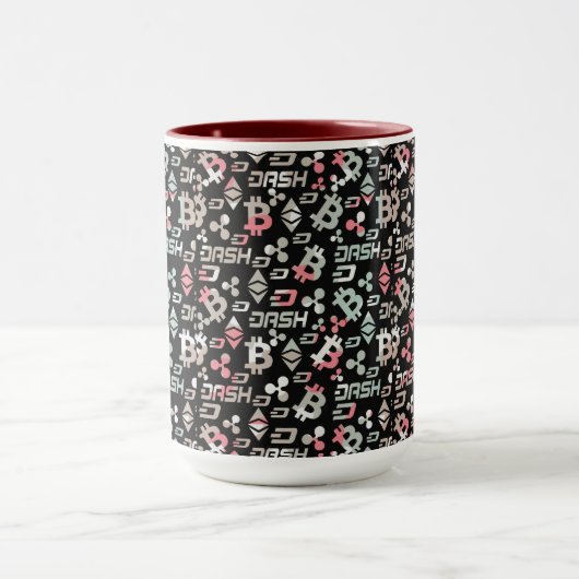 Mug Motif argent couleur rose Cryptodevise (Centre)