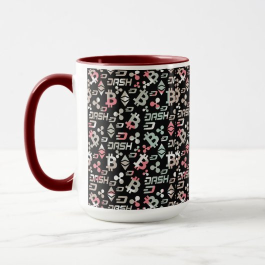 Mug Motif argent couleur rose Cryptodevise (Gauche)