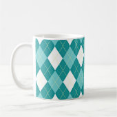 Mug Motif argyle turquoise (Gauche)