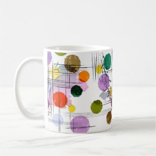 Mug motif arrière - plan abstrait, avec cercles, lign