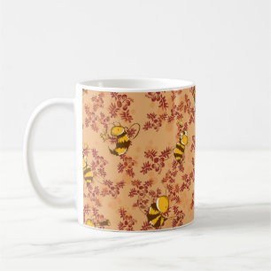 Mug Motif arrière - plan d'abeilles mignonnes