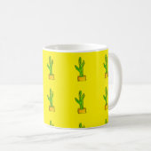 Mug Motif Arrière - plan jaune Cactus vert (Devant droit)