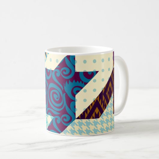 Mug Motif arrière - plan sans couture. Motif de patchw (Devant droit)