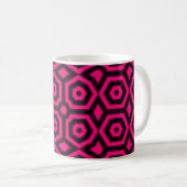 Mug Motif art déco géométrique rouge et noir (Devant droit)