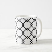 Mug Motif Art Déco noir blanc rayé rétro (Devant droit)