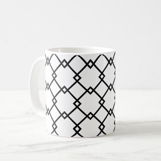 Mug Motif Art Déco noir blanc rayé rétro (Devant gauche)