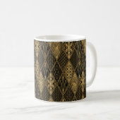 Mug Motif Art déco. Simples grappes noir et or (Devant droit)