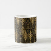 Mug Motif Art déco. Simples grappes noir et or (Centre)