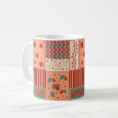 Mug Motif Art Patchwork Gland de Feuille d'Automne (Devant gauche)